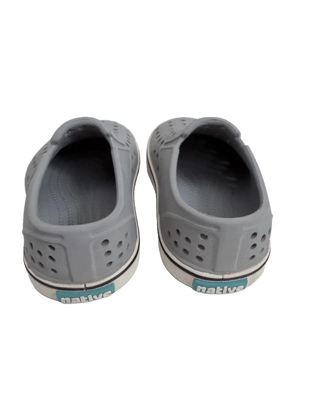 Native Gray And White Toddler Shoes C5 Outdoor Waterproof Unisex Boy Girl Kids